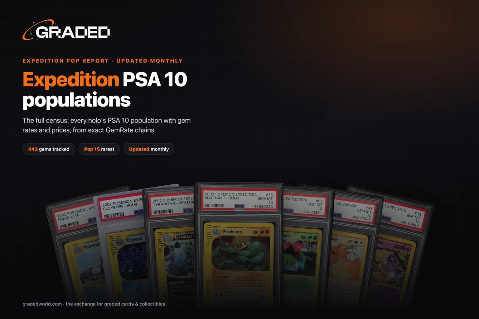 Expedition Pop Report (2026): PSA 10 Population for Every Holo — 443 Gems Total