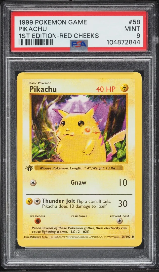 1999 Base Set 1st Edition Pikachu #58 (Red Cheeks)