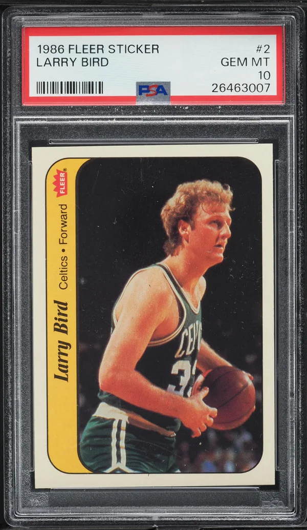 1986 Fleer Sticker Larry Bird #2