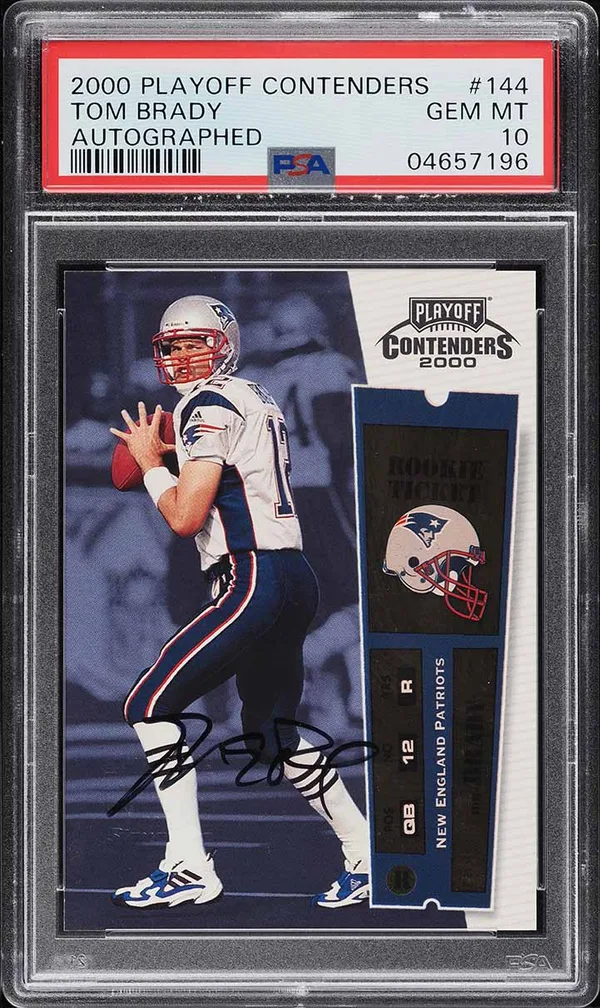 2000 Playoff Contenders Tom Brady Rookie Ticket Auto #144