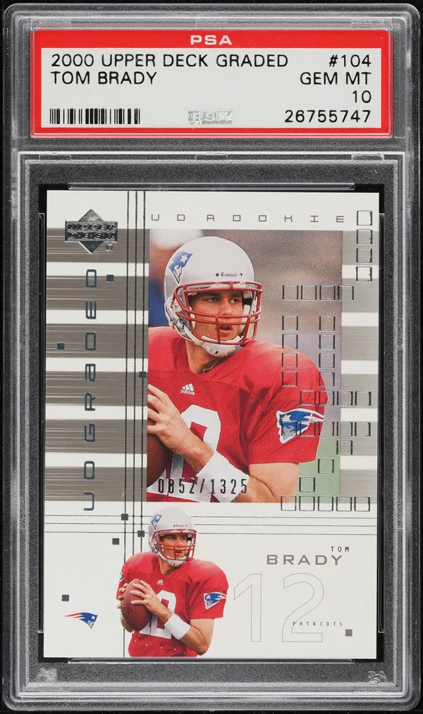 2000 Upper Deck Graded Tom Brady Rookie /1325 #104
