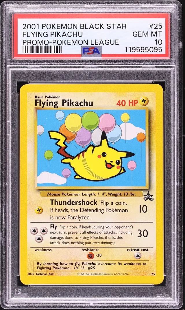 2001 Black Star Promo Flying Pikachu #25