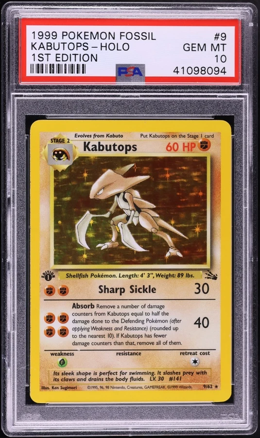 1999 Fossil 1st Edition Kabutops #9