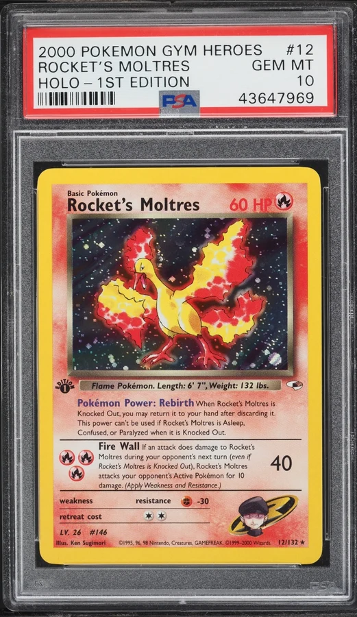 2000 Gym Heroes 1st Edition Rocket'S Moltres #12