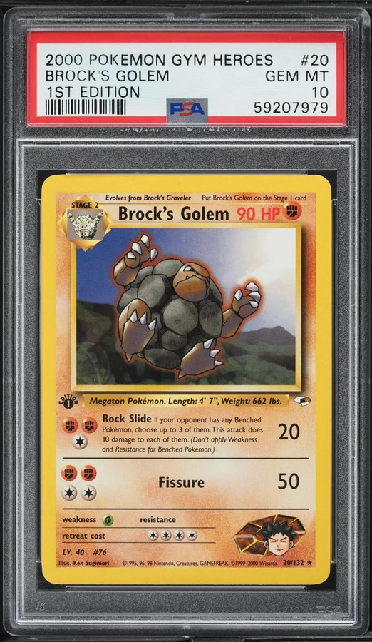 2000 Gym Heroes 1st Edition Brock'S Golem #20