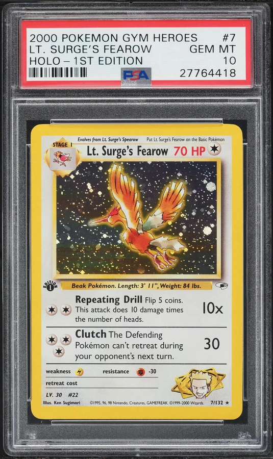 2000 Gym Heroes 1st Edition Surge'S Fearow #7