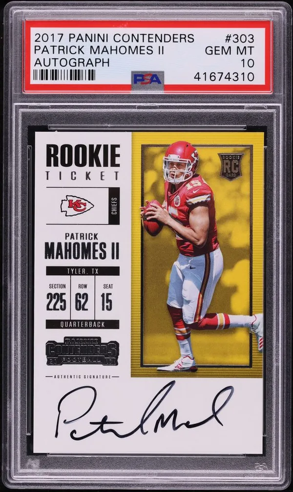 2017 Panini Contenders Patrick Mahomes Rookie Ticket Auto #303