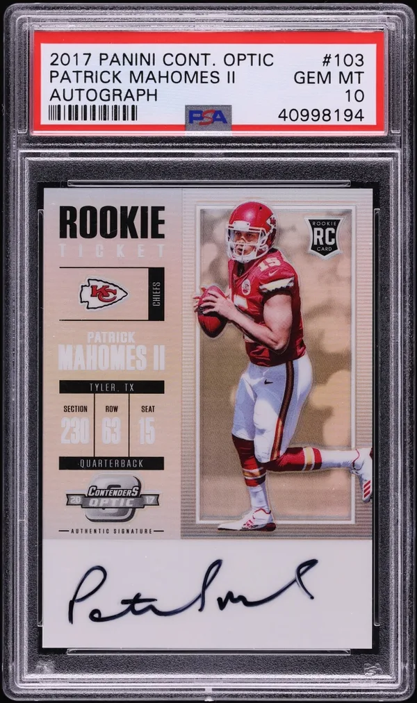 2017 Contenders Optic Patrick Mahomes Rookie Auto #103