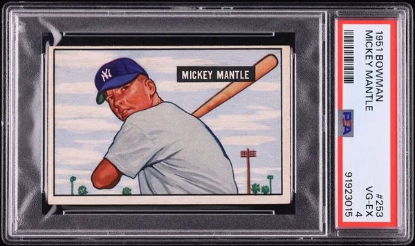 1951 Bowman Mickey Mantle Rookie #253