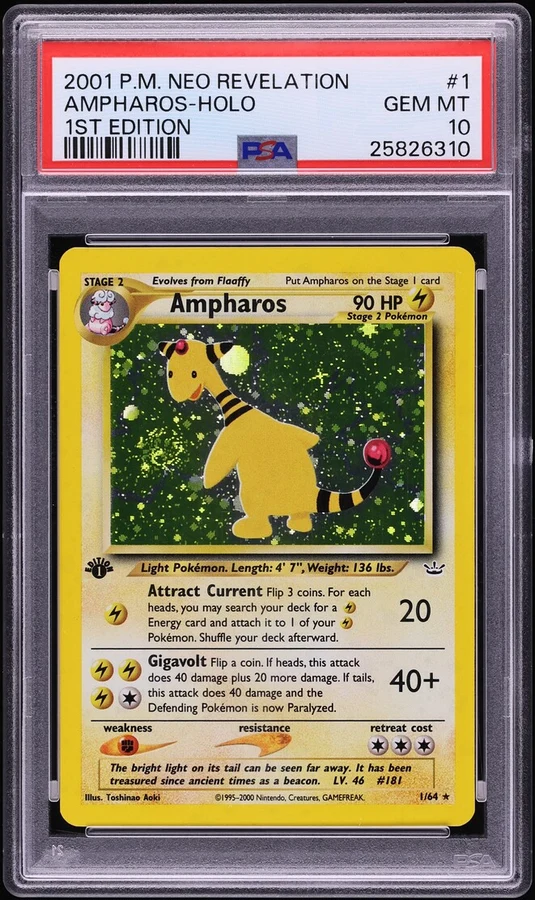 2001 Neo Revelation 1st Edition Ampharos #1