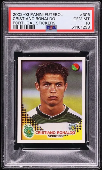 2002 Panini Futebol Cristiano Ronaldo Rookie Sticker #306