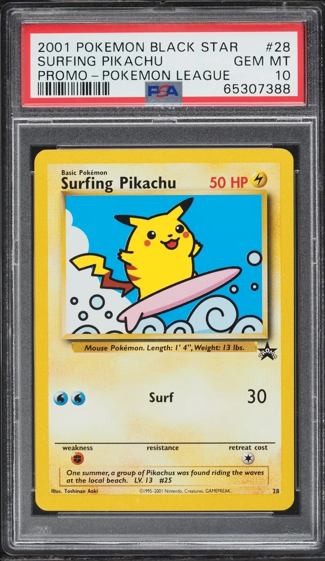 2001 Black Star Promo Surfing Pikachu #28