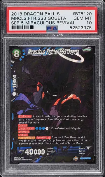 2018 Dragon Ball Super Miraculous SS3 Gogeta #BT5-120 PSA 10