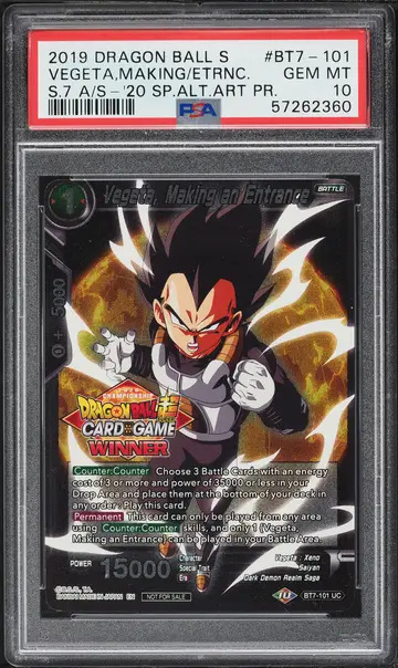 2019 Dragon Ball Super Series 7 Assault Of Saiyans Vegeta Making An Entrance #BT7-101 PSA 10