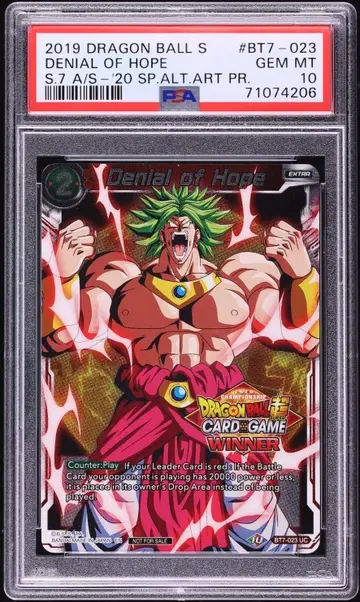 2019 Dragon Ball Super Assault Of The Saiyans Denial Of Hope #BT7-023 PSA 10