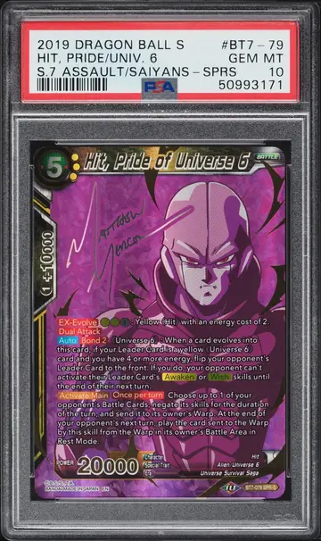 2019 Dragon Ball Super Assault Of Saiyans Signature Hit Pride Of Universe 6 #BT7-079 PSA 10